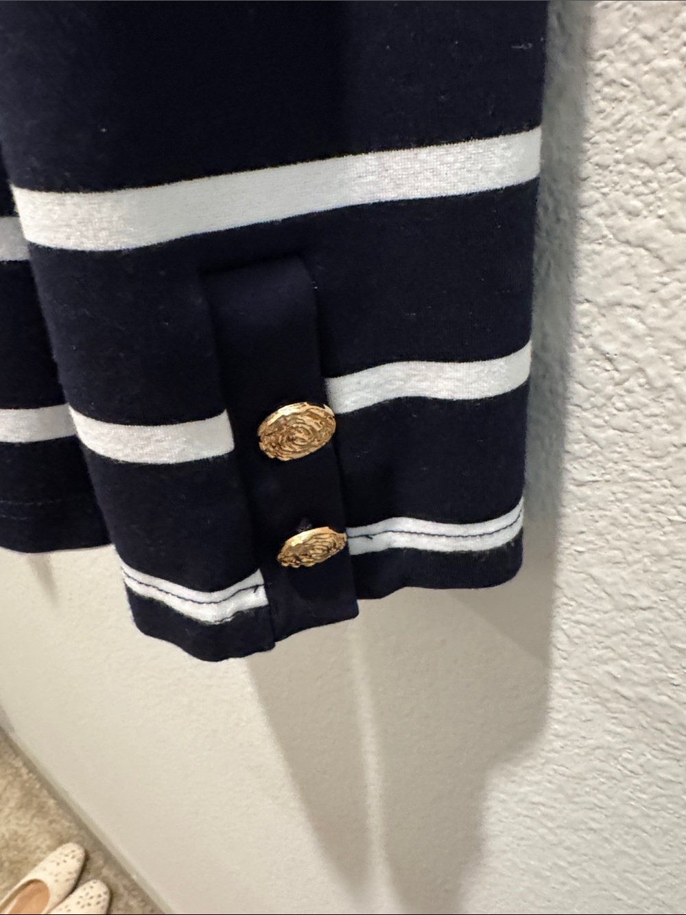 Striped Navy and White Long-Sleeve Top  Haver & Blair. XL London - Picture 3 of 7